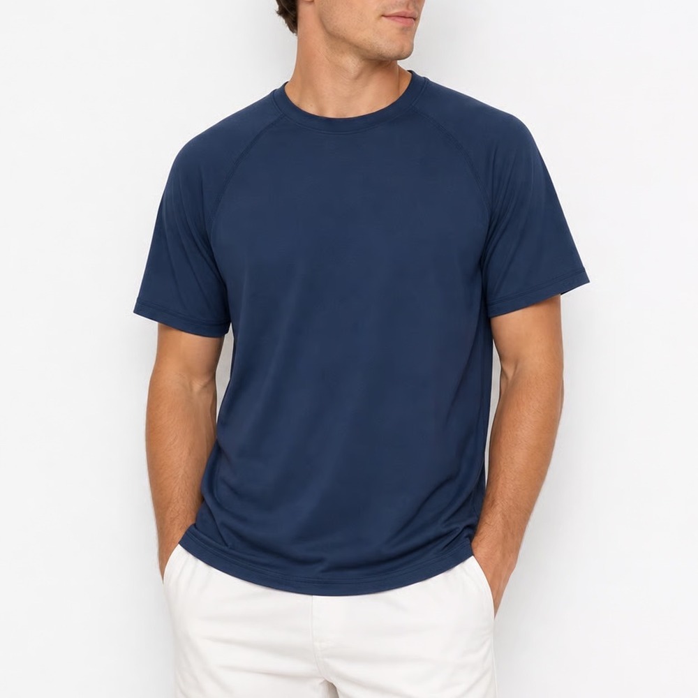Kanu Surf Mens Navy Blue Short Sleeve Rash Guard Swim Shirt 3X